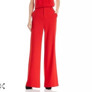 Alice + Olivia red wide leg, trouser pants